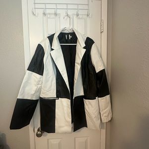 Princess Polly block faux leather jacket